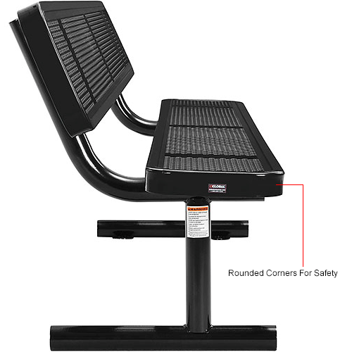 Global Industrial™ 8' Outdoor Steel Picnic Bench w/ Backrest