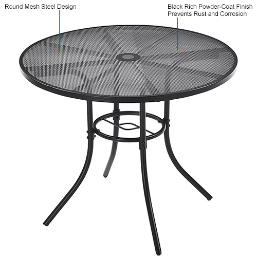 Interion&#174; 36" Round Steel Mesh Outdoor Café Table