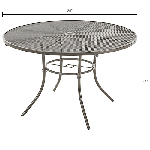 Interion&#174; 48" Round Outdoor Café Table, Steel Mesh, Bronze