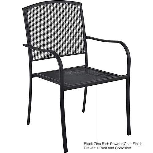 Interion&#174; Outdoor Café Steel Mesh Stacking Armchair - 2 Pack