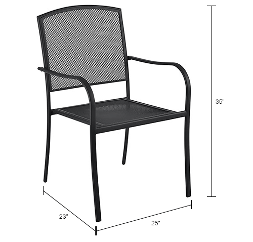 Interion&#174; Outdoor Café Steel Mesh Stacking Armchair - 2 Pack