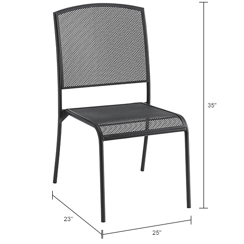 Interion&#174; Outdoor Café Steel Mesh Stacking Chair - Black - 4 Pack