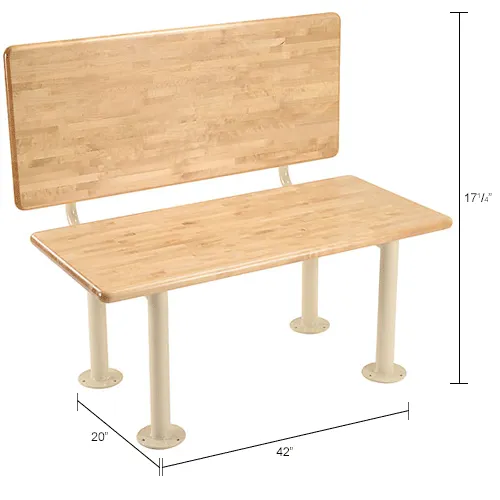 Global Industrial™ ADA Locker Room Bench, Hardwood, 42