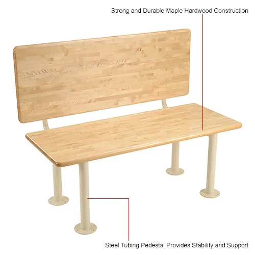Global Industrial™ ADA Locker Room Bench, Hardwood, 48