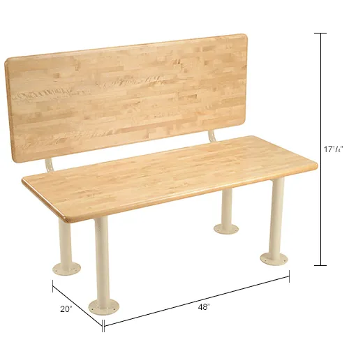 Global Industrial™ ADA Locker Room Bench, Hardwood, 48