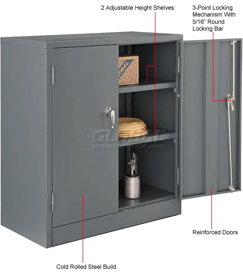 Global Industrial™ Counter Height Cabinet Easy Assembly 36x18x42 Gray