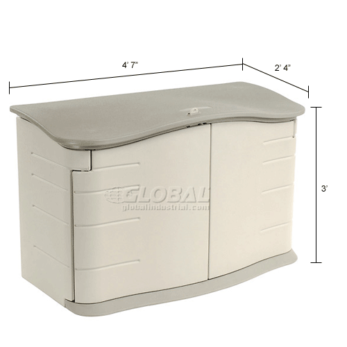 Rubbermaid Horizontal Storage Shed FG374801OLVSS, 4'7"W X 2'4"D X 3'H