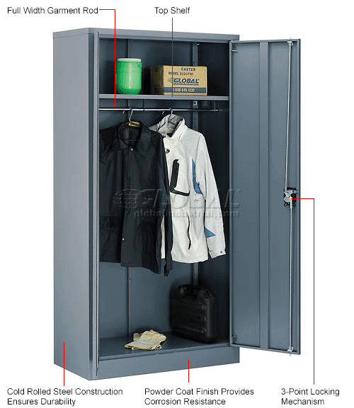 Wardrobe Cabinet Easy Assembly 36x18x72, Metal Clothes Storage Cabinets