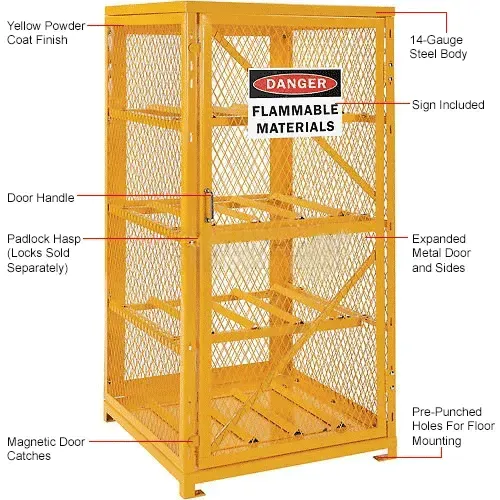 Global Industrial™ Cylinder Storage Cabinet SGL Door Horizontal