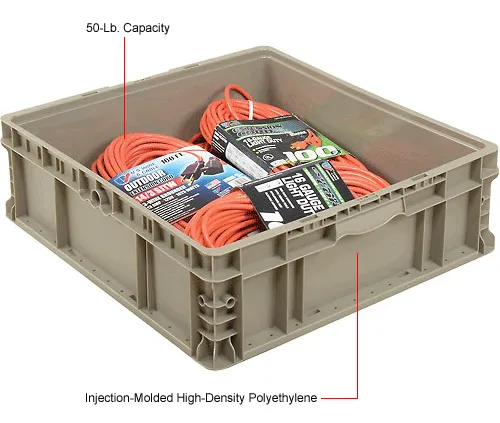 Global Industrial™ Stackable Straight Wall Container, Solid