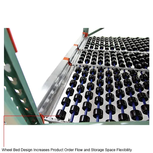 Global Industrial™ Carton Flow Rack, 4 Levels, SpanTrack Wheel Bed 