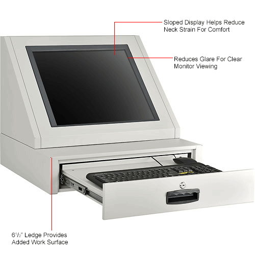 Global Industrial™ Countertop LCD Console Computer Light Gray