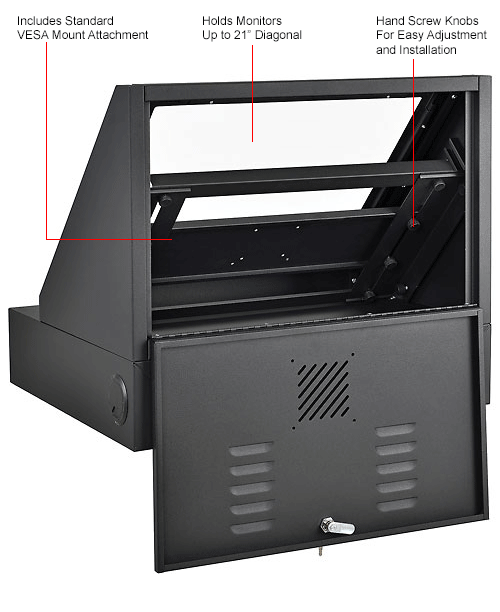 LCD Console Counter top Security Computer Cabinet
