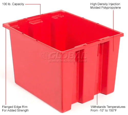 Global Industrial™ Plastic Stack & Nest Storage Container