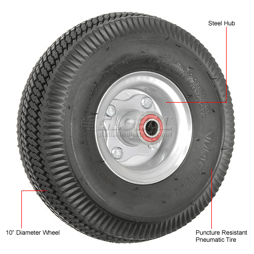 Air Tire 10 x 3.5 Pneumatic Wheel For Magliner Hand Truck 121060 