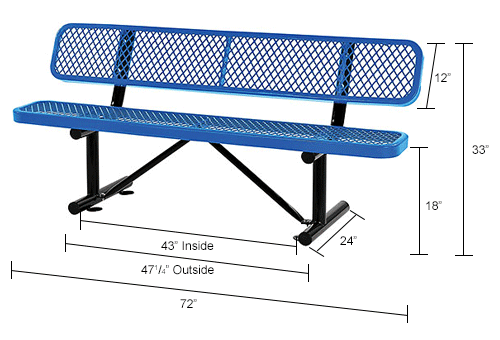 Metal Mesh Bench With Back Rest