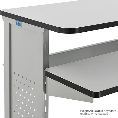 Global Industrial™ Mobile Computer Workstation & Standing Desk With