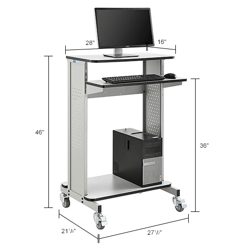 Global Industrial™ Mobile Computer Workstation & Standing Desk With