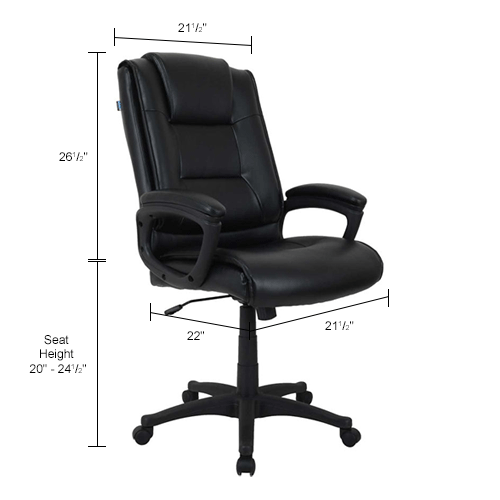 Interion® Antimicrobial Bonded Leather Executive Office Chair With Arms ...