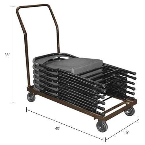 Chair Cart For Folding Chairs - Horizontal Stack - 36 Chair Capacity