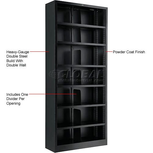 Interion All Steel Bookcase 36 W X 12, Easy To Assemble Bookcase