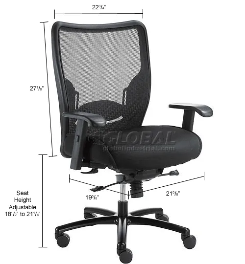 Interion® Big Tall Mesh Chair With High Back Adjustable Arms