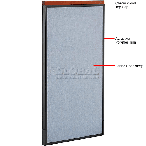Deluxe Freestanding 3-Panel Corner Room Divider, 36-1/4"W x 61-1/2"H Panels, Blue
