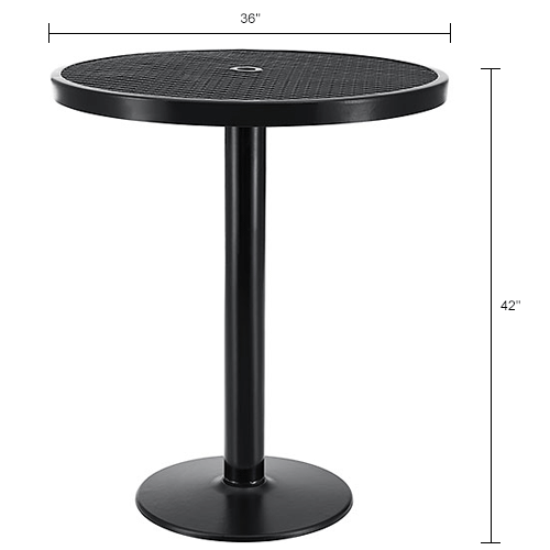 Global Industrial&#153; 36" Round Outdoor Food Court Pedestal Bar Table, 42" Height, Black