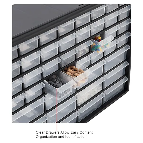 Global Industrial™ Plastic Drawer Parts Cabinet, 44 Drawers, 20