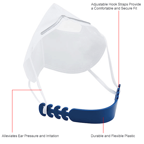 Global Industrial&#153; Face Mask Ear Savers, Blue, 50/Bag