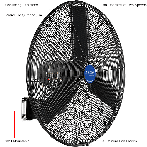 Global Industrial™ 30" Industrial Wall Mounted Fan, Outdoor Rated