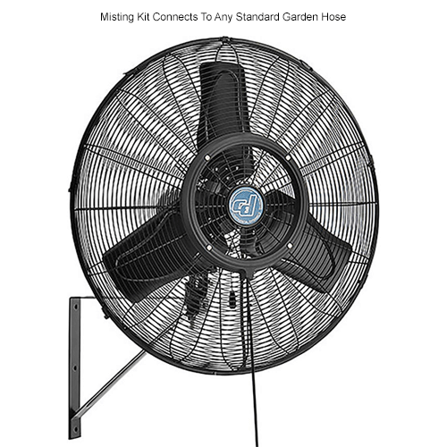 Continental Dynamics® 24" Wall Mounted Misting Fan, Outdoor Rated, Oscillating, 7435 CFM, 1/7 HP
																			
