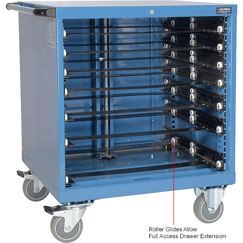 Global Industrial™ Mobile Modular Drawer 7 Drawers, w/Lock, 30