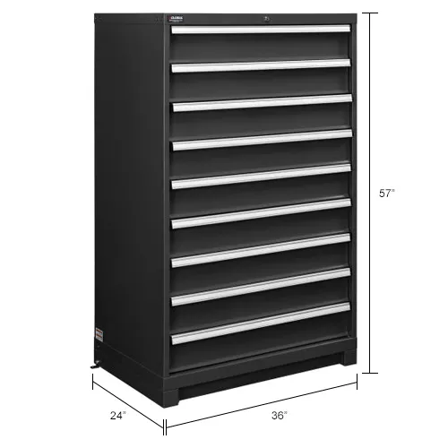 Global Industrial™ Modular Drawer Cabinet, 9 Drawers, w/Lock, 36