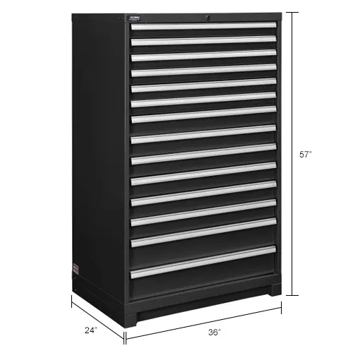 Global Industrial™ Modular Drawer Cabinet, 14 Drawers, w/ Lock, 36