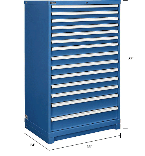 Global Industrial™ Modular Drawer 14 Drawers, w/ Lock, 36"W x