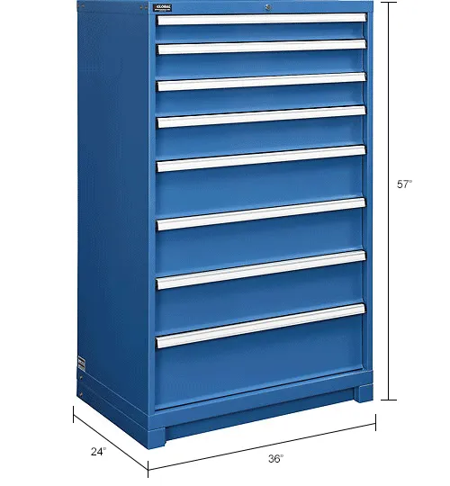 Global Industrial™ Modular Drawer Cabinet, 8 Drawers, w/Lock, 36