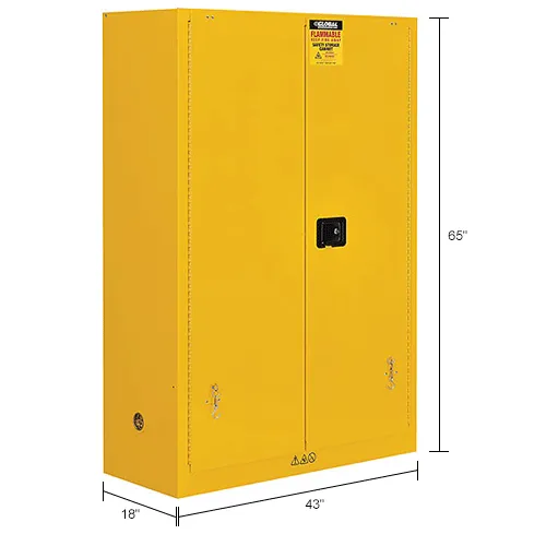Global Industrial™ Flammable Cabinet, Self Close Double Door, 45