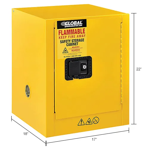 Global Industrial™ Flammable Cabinet, Manual Close Single Door, 4