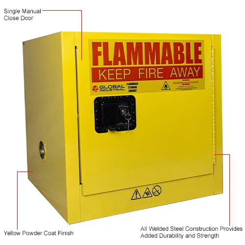 Global Industrial™ Flammable Cabinet, Manual Close Single Door, 12
