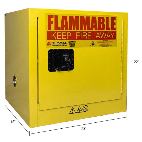 Global Industrial™ Flammable Cabinet, Manual Close Single Door, 6