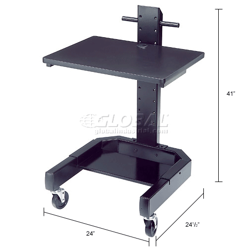 Global Industrial™ Mobile Computer Cart, 27"W x 241/2"D x 41"H, Black