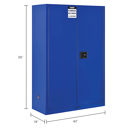 Global&#8482; Acid Corrosive Cabinet - 45 Gallon - Manual Close 43"W x 18"D x 65"H