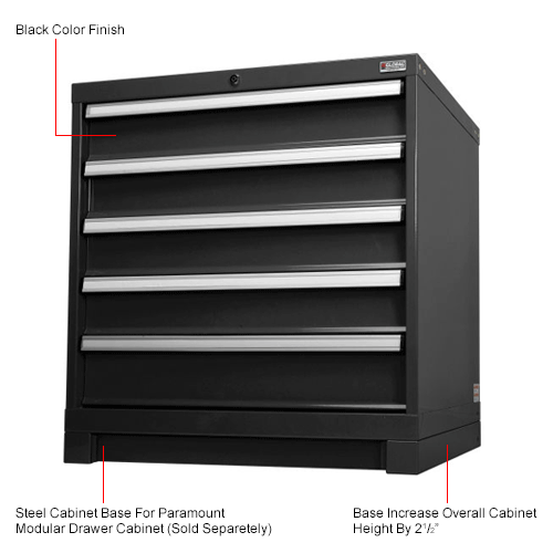Cabinet Base for Global&#8482; Modular Drawer Cabinet 30"Wx27"D, Black