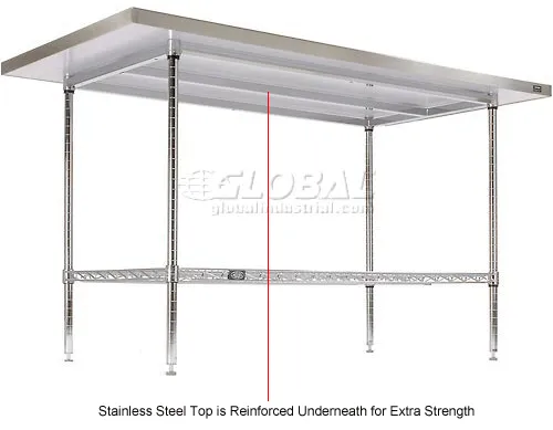 Fixed Height Heavy Duty Steel Tables with Phenolic Work Surfaces and  Leveling Glides