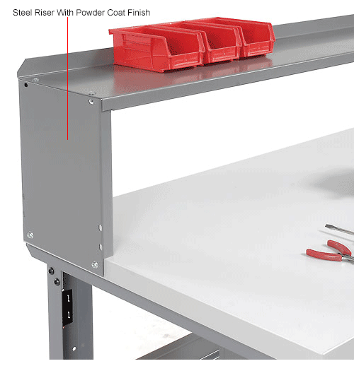 Global Industrial™ Workbench w/ Laminate Square Edge Top & Riser, 96