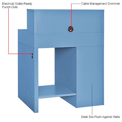 38"W x 29"D x 51"H 4-Drawer Premium Shop Desk - Blue
																			
