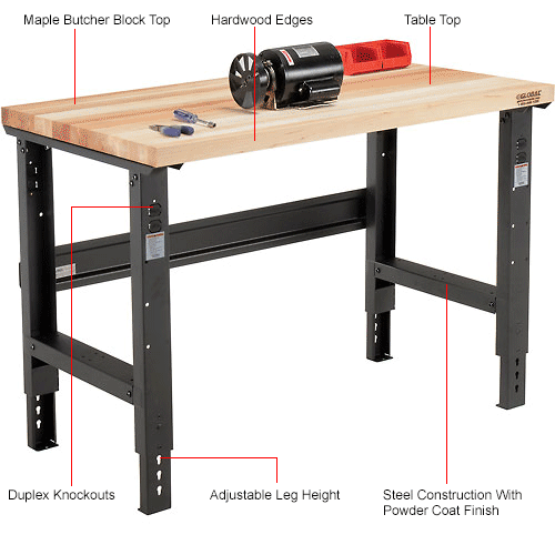 Global Industrial™ 48x30 Adjustable Height Workbench CChannel Leg