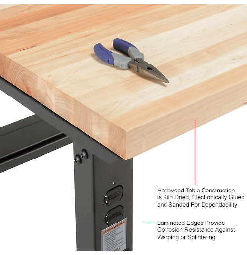 Adjustable Height Workbench Shop Top Edge 36"D 96"W Square Tucson Mall X