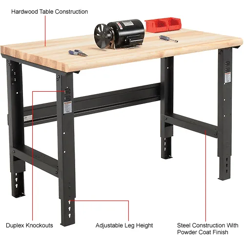 Global Industrial™ Adjustable Height Workbench, 48 x 36